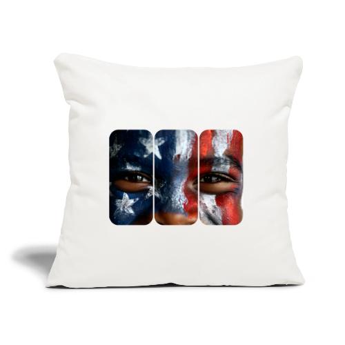 USA: Three Panels of Pride - Throw Pillow Cover 17.5” x 17.5”