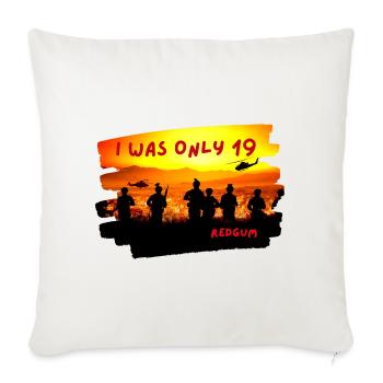 Sunset Soldier Silhouette - Throw Pillow Cover 17.5” x 17.5” - natural white - Front