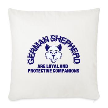 German Shepherd Loyalty Emblem - Throw Pillow Cover 17.5” x 17.5” - natural white - Front