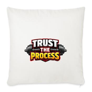 Trust the Process: Barbell Lift - Throw Pillow Cover 17.5” x 17.5” - natural white - Front