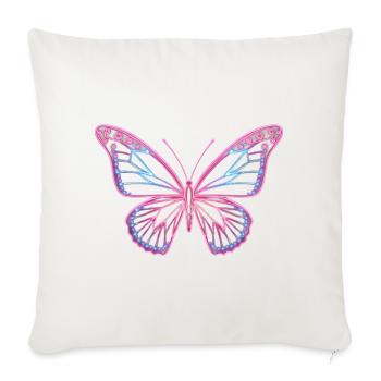 Neon Pink Butterfly Burst - Throw Pillow Cover 17.5” x 17.5” - natural white - Front