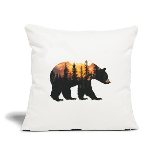 Bear: Sunset Guardian - Throw Pillow Cover 17.5” x 17.5”