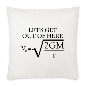 Physics Joke Escape Velocity Funny Science - Throw Pillow Cover 17.5” x 17.5” - natural white - Front