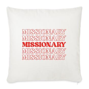 Missionary Evangelist Church Worker Mission - Throw Pillow Cover 17.5” x 17.5” - natural white - Front