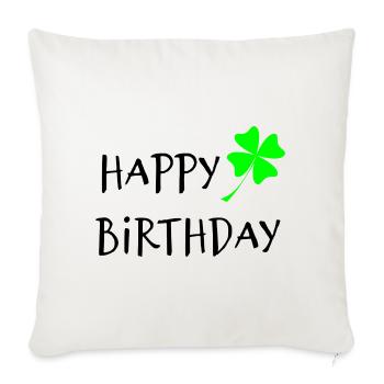 happy birthday - Throw Pillow Cover 17.5” x 17.5” - natural white - Front