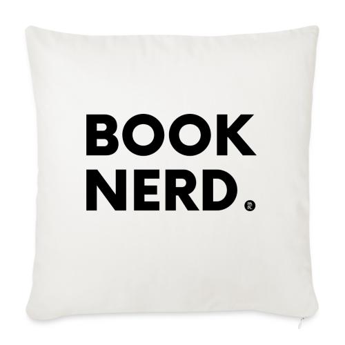 Book Nerd in Black - Throw Pillow Cover 17.5” x 17.5”