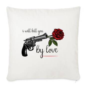 Rose Revolver - Throw Pillow Cover 17.5” x 17.5” - natural white - Front