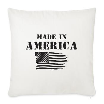 Made in America Flag - Throw Pillow Cover 17.5” x 17.5” - natural white - Front