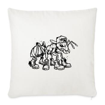 Cool Streetwear Ant Skater Graphic Character - Throw Pillow Cover 17.5” x 17.5” - natural white - Front