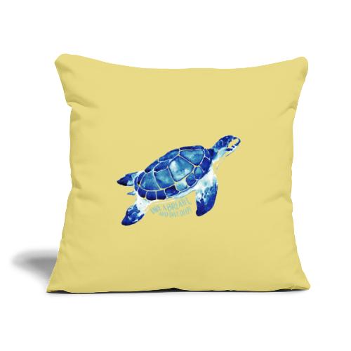 SC Blue Sea Turtle - Throw Pillow Cover 17.5” x 17.5”