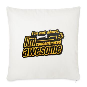 Concentrated Dog Bone Affirmation Tee - Throw Pillow Cover 17.5” x 17.5” - natural white - Front