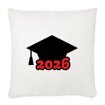 graduation cup 2026, graduation shirt - Throw Pillow Cover 17.5” x 17.5” - natural white - Front