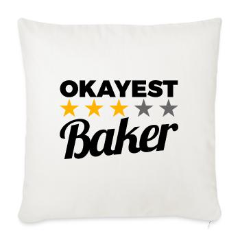 Funny Baker - Throw Pillow Cover 17.5” x 17.5” - natural white - Front