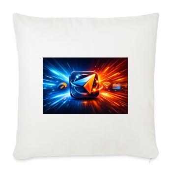 Neon Paper Plane Velocity - Throw Pillow Cover 17.5” x 17.5” - natural white - Front