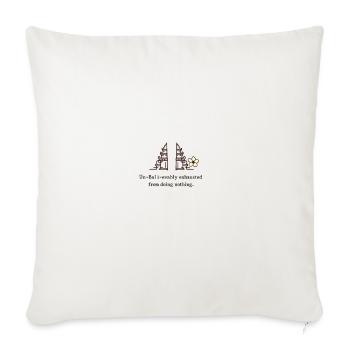Un-Bali-evably Exhausted - Throw Pillow Cover 17.5” x 17.5” - natural white - Front