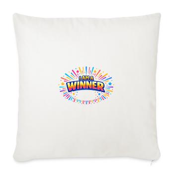 I Am a Winner Radiant Burst - Throw Pillow Cover 17.5” x 17.5” - natural white - Front