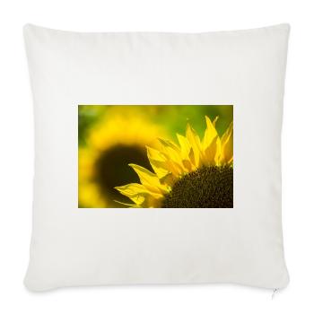 Sunflower Burst - Throw Pillow Cover 17.5” x 17.5” - natural white - Front