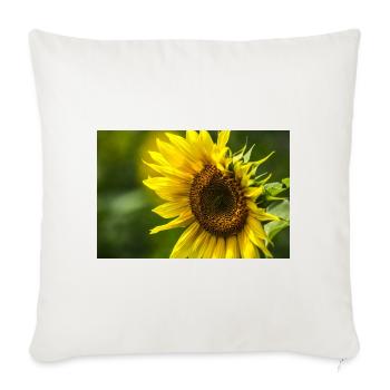 Sunflower Burst - Throw Pillow Cover 17.5” x 17.5” - natural white - Front