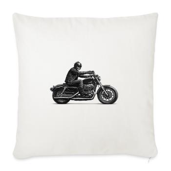 Biker - Throw Pillow Cover 17.5” x 17.5” - natural white - Front