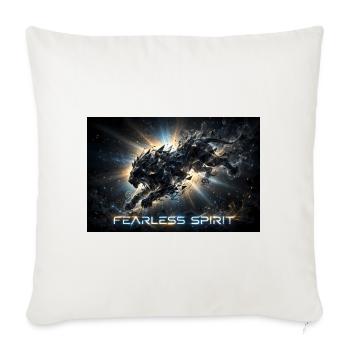 Fearless Spirit Wolf Nebula - Throw Pillow Cover 17.5” x 17.5” - natural white - Front