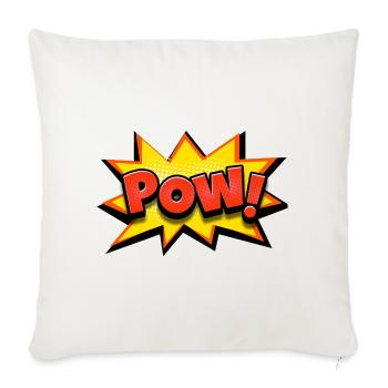 Pow Burst Comic Explosion - Throw Pillow Cover 17.5” x 17.5” - natural white - Front
