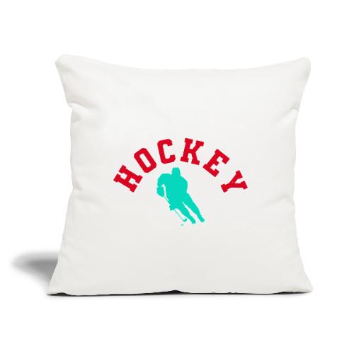 Hockey Player Silhouette - Throw Pillow Cover 17.5” x 17.5”