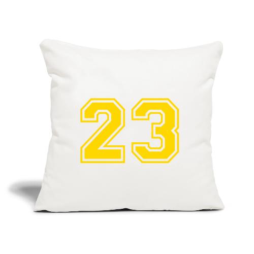 Number 23 in a classic athletic collegiate font - Throw Pillow Cover 17.5” x 17.5”