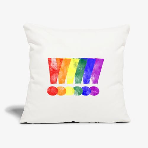 Distressed LGBT Gay Pride Exclamation Points - Throw Pillow Cover 17.5” x 17.5”
