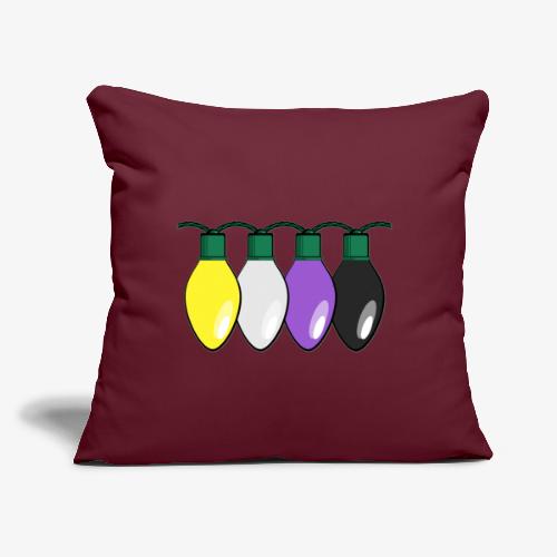 Nonbinary Pride Christmas Lights - Throw Pillow Cover 17.5” x 17.5”