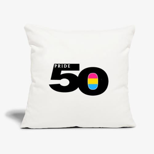 50 Pride Pansexual Pride Flag - Throw Pillow Cover 17.5” x 17.5”