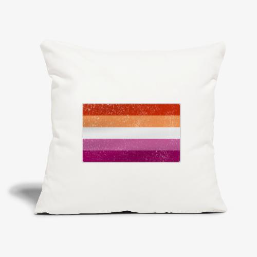 Distressed Lesbian Pride Flag - Throw Pillow Cover 17.5” x 17.5”
