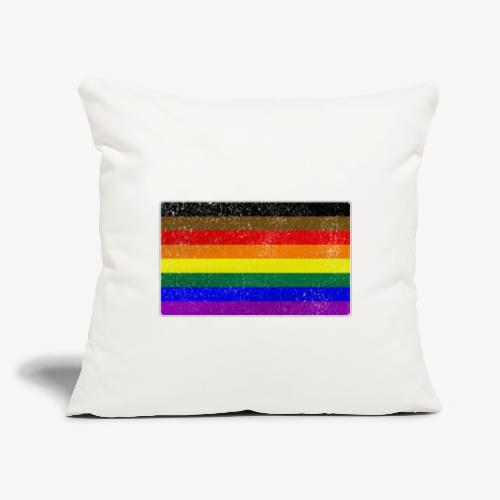 Distressed Philly LGBTQ Gay Pride Flag - Throw Pillow Cover 17.5” x 17.5”
