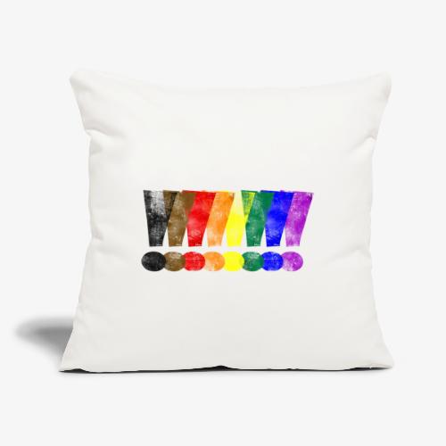 Distressed Philly LGBTQ Pride Whee! Exclamation - Throw Pillow Cover 17.5” x 17.5”