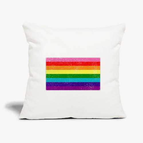 Distressed Original LGBT Gay Pride Flag - Throw Pillow Cover 17.5” x 17.5”