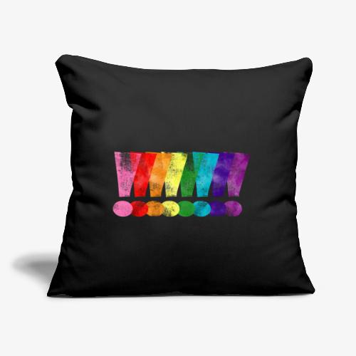 Distressed Gilbert Baker LGBT Pride Exclamation - Throw Pillow Cover 17.5” x 17.5”