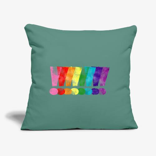 Distressed Gilbert Baker LGBT Pride Exclamation - Throw Pillow Cover 17.5” x 17.5”