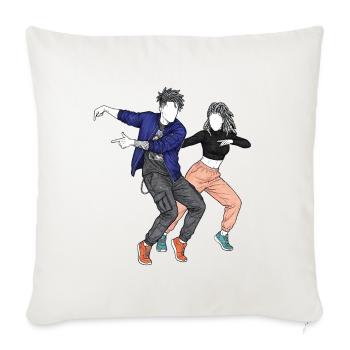 Urban Duo Dance Sketch - Throw Pillow Cover 17.5” x 17.5” - natural white - Front