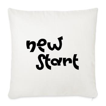 new start - Throw Pillow Cover 17.5” x 17.5” - natural white - Front