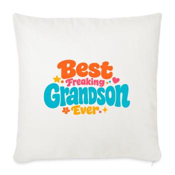 Best Freaking Grandson Ever Gifts for Grandson, Bo - Throw Pillow Cover 17.5” x 17.5” - natural white - Front