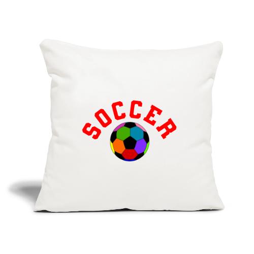 Soccer: Colorful Kick - Throw Pillow Cover 17.5” x 17.5”