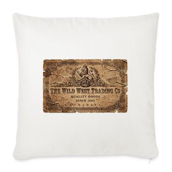 Wild West Trading Co Parchment Badge - Throw Pillow Cover 17.5” x 17.5” - natural white - Front