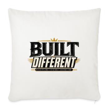 Built Different: Discipline Vision Execution - Throw Pillow Cover 17.5” x 17.5” - natural white - Front