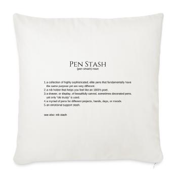 Pen Stash black - Throw Pillow Cover 17.5” x 17.5” - natural white - Front