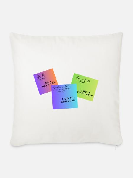 Go to school. Do I have to? - Throw Pillow Cover 17.5” x 17.5” - natural white