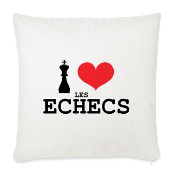 I Love Chess Heart Symbol Graphic Strategy Art - Throw Pillow Cover 17.5” x 17.5” - natural white - Front