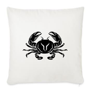 Cancer Zodiac Crab – Celestial Star Sign - Throw Pillow Cover 17.5” x 17.5” - natural white - Front