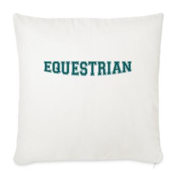 Equestrian Writing - Throw Pillow Cover 17.5” x 17.5” - natural white - Front