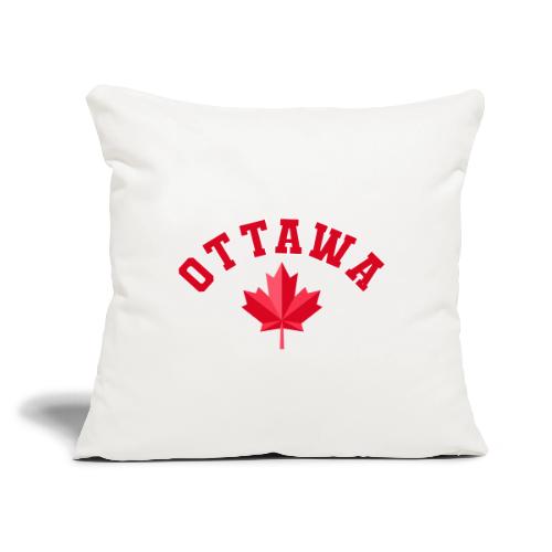 Ottawa with maple leaf - Throw Pillow Cover 17.5” x 17.5”