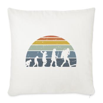 Rainbow Evolution Runner Silhouette - Throw Pillow Cover 17.5” x 17.5” - natural white - Front