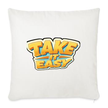 Take It Easy Retro Golden Text - Throw Pillow Cover 17.5” x 17.5” - natural white - Front